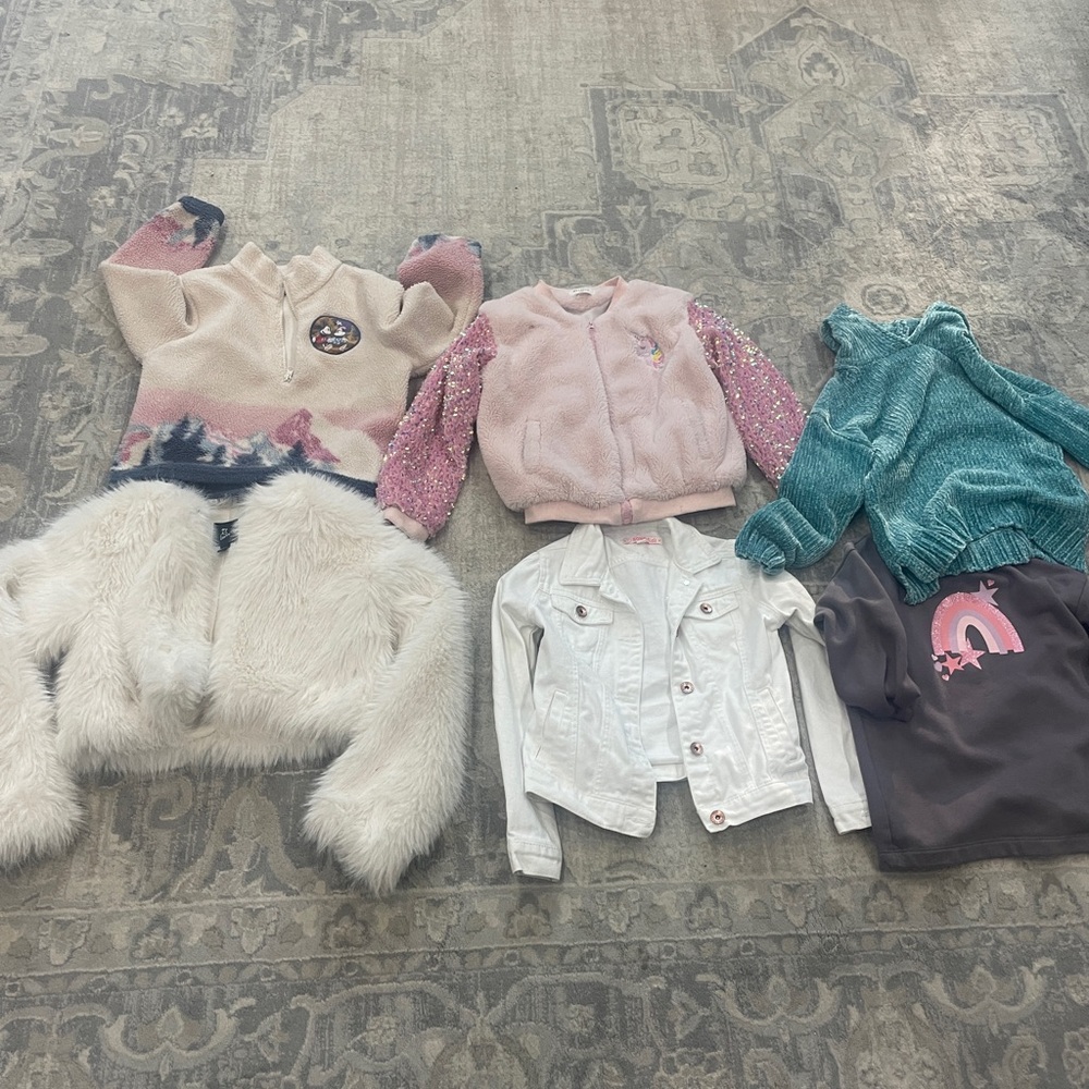 Girls Sweatshirt Fur Jean Jacket Sweaters And Zip Ups